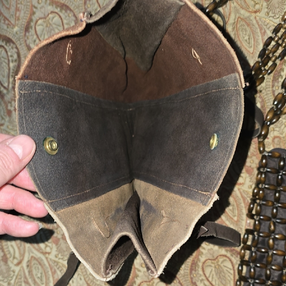 70s Vintage Brown and Tan Women's Shoulder Bags Duo Boho Hippie - Picture 6 of 16